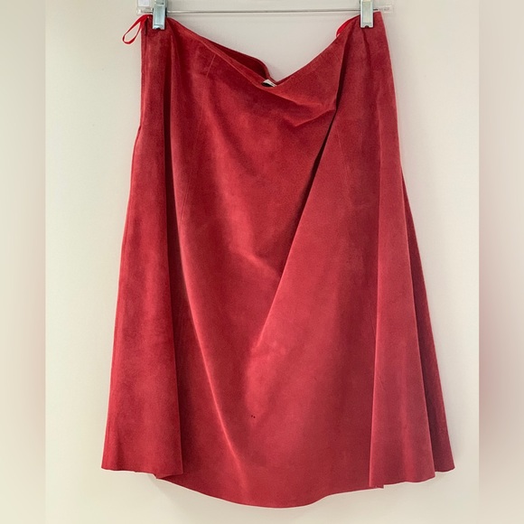New Frontier suede leather A-Line Skirt SZ10 - Picture 2 of 10